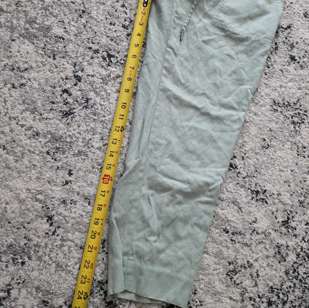 Banana Republic Linen Blend Ankle Pants Wmns Size S Green Preppy Minimalist